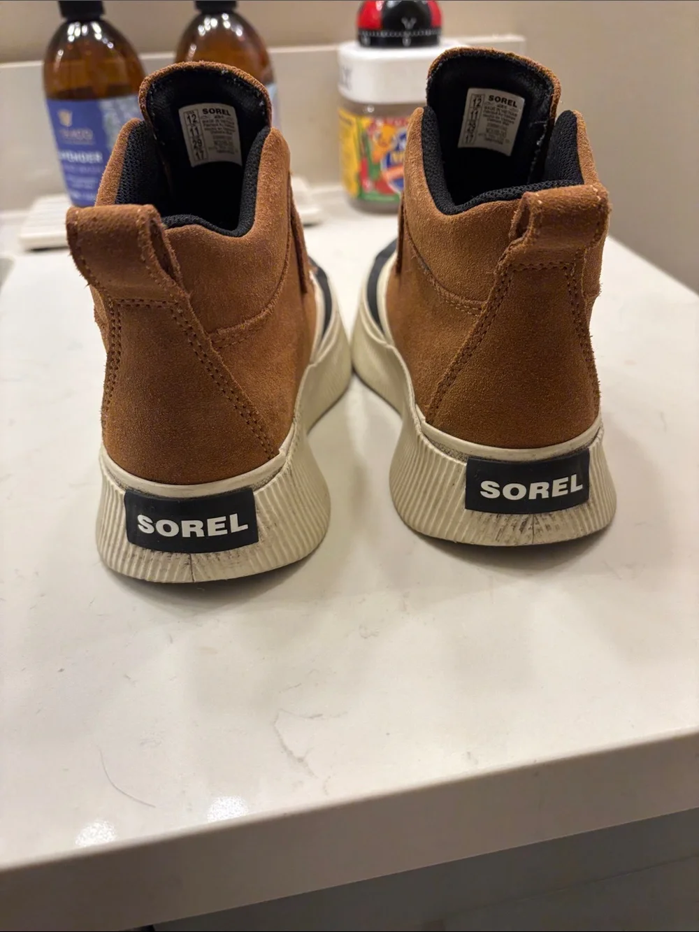 Sorel Kids Brown Suede and Black Rubber Duck Boots